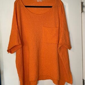 Chic Soul Orange Oversized Cozy Knit Top - Size 2XL